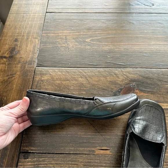 LifeStride Women’s Black Square Toe Faux Leather Loafer Shoe Size 7.5M GUC - Picture 8 of 12